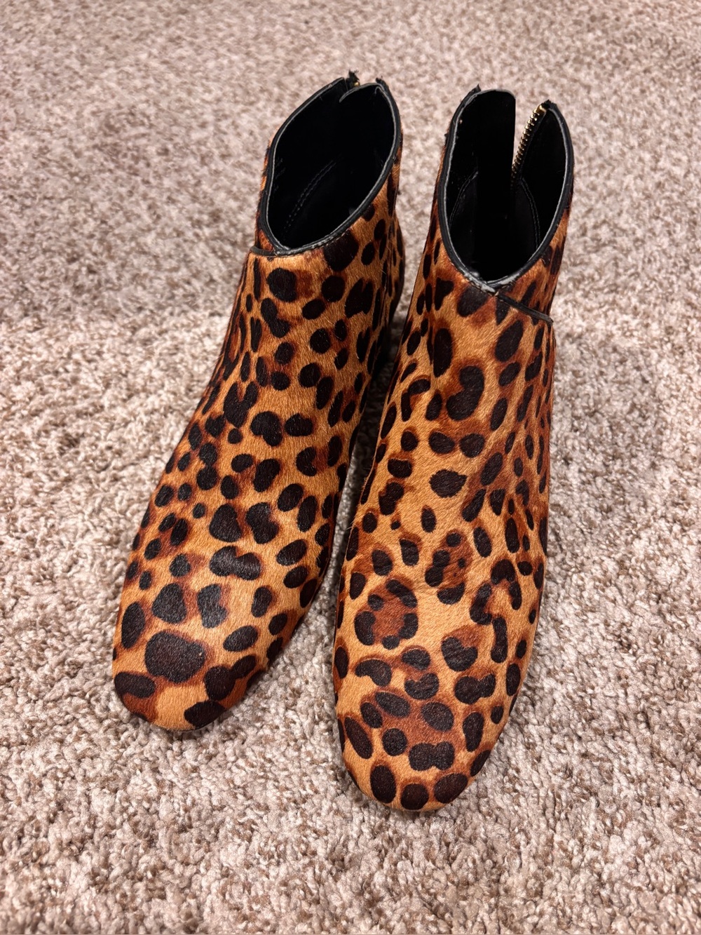 Nine West Leopard Print Ankle Booties in Brown and Black